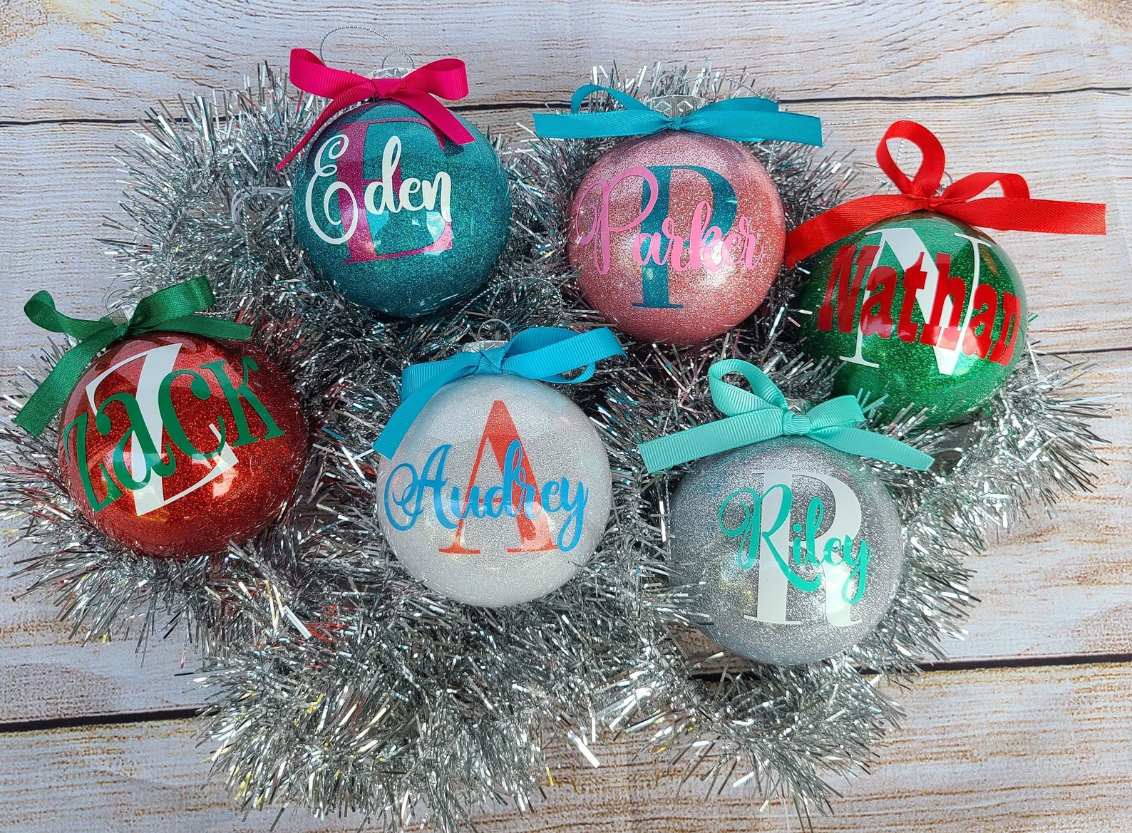 Personalized Christmas Ornaments Name Ornaments Christmas Etsy