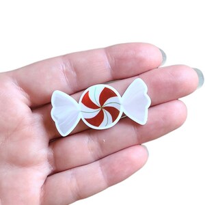 Peppermint Planar Resin Flatback | Peppermint Cabochon | Christmas Cabochon | Hair Bow Charm | Embellishment | Peppermint | Christmas Candy