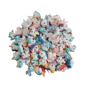 Unicorn Mix Cabochons | Colorful Unicorns Cabochon | Flatback | Unicorn Accessories | Hair Bow Charm | Scrapbooking | Unicorn Cabochons