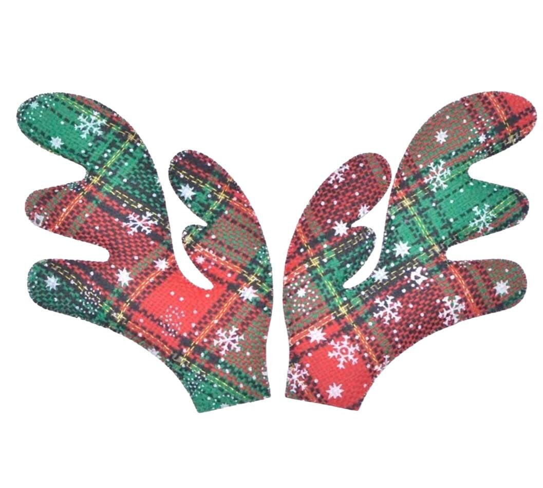 Red and Green Reindeer Antlers | Padded Applique | Padded Reindeer Antlers | Antlers | Christmas Reindeer Antlers | Antlers for Crafts