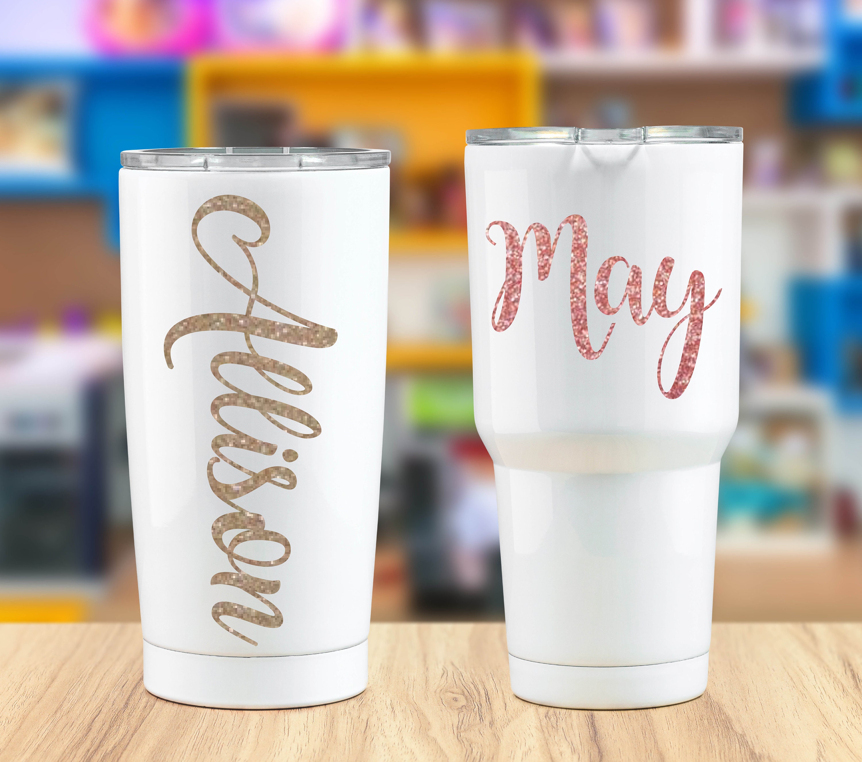 Name Vinyl Stickers Decals with Anchor for RTIC or Yeti Tumblers