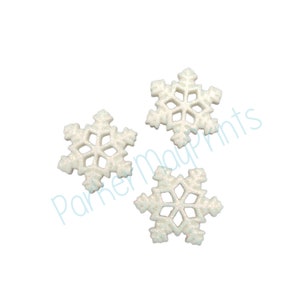 Glitter Snowflake Cabochon | Resin Flatback | Kawaii | Snowflake Accessories | Hair Bow Charm | Scrapbooking | Embellishment | Crafts