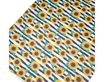 Striped Sunflower Faux Leather Sheets | Vegan Leather Sheets | Faux Leather | Leather for Earrings | Floral Printed Faux Leather Sheets