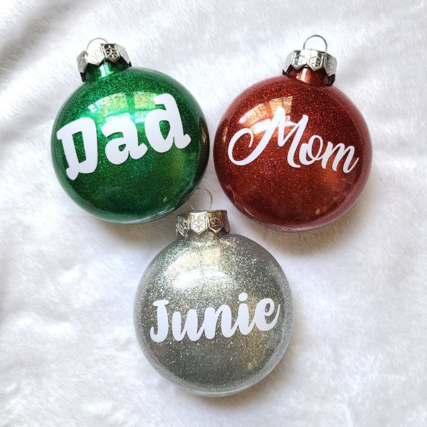 Personalized Christmas Disc Ornaments | Name Ornaments | Christmas Gifts | Kids Ornaments | Glitter Ornaments | Personalized Ornament | Disc