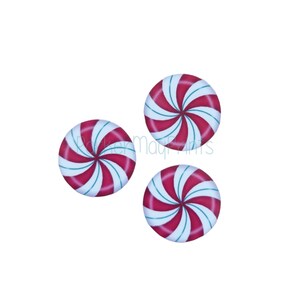 Peppermint Planar Resin Flatback | Peppermint Cabochon | Christmas Cabochon | Hair Bow Charm | Embellishment | Peppermint | Christmas Candy