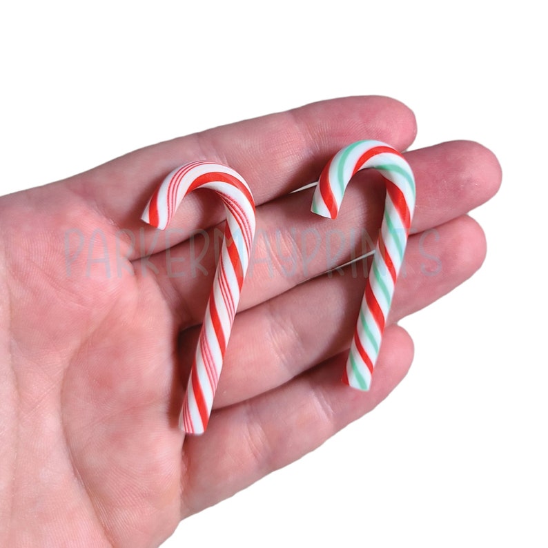 Polymer Clay Candy Canes Cute Swirl Fake Peppermint Charms Etsy