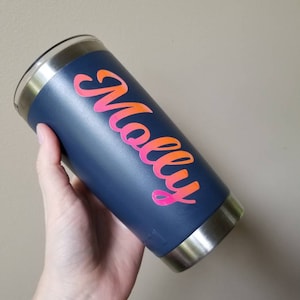 Orange Holographic Name Decal | Holographic Decal | Name Sticker | Tumbler Decal | Custom Name Decal | Vinyl Decal | Yeti Name Decal