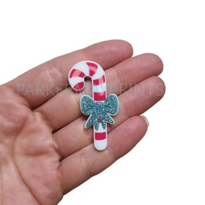 Candy Cane Planar Resin Flatback | Candy Cane Cabochon | Christmas Cabochon | Hair Bow Charm | Embellishment | Peppermint | Christmas Candy