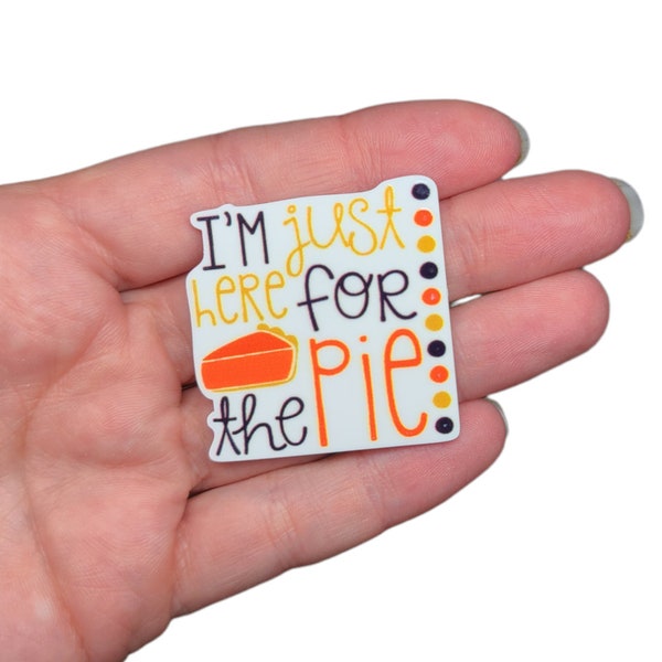 I'm Just Here For The Pie Planar Resin | Resin Flatback | Pumpkin Cabochon | Flatback |  Hair Bow Charm | Scrapbooking | Embellishment | Pie