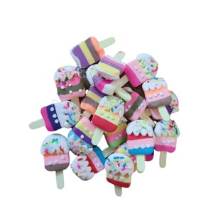 Lollipop Cabochon | Ice Cream Resin Flatback | Rainbow Candy Resin Flatback | Polymer Clay | Kawaii Deco | Hair Bow Charm | Embellishment