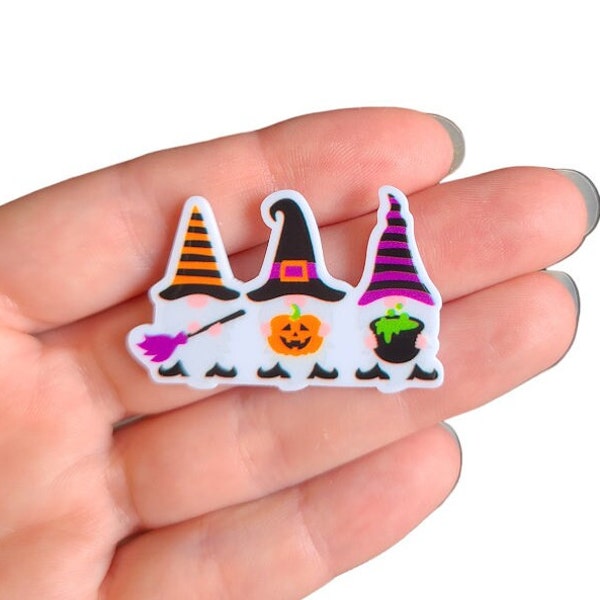 Halloween Gnomes Planar Resin | Gnome Cabochon | Flatback | Gnome Accessories | Hair Bow Charm | Scrapbooking | Embellishment | Halloween