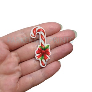 Candy Cane Planar Resin Flatback | Candy Cane Cabochon | Christmas Cabochon | Hair Bow Charm | Embellishment | Peppermint | Christmas Candy