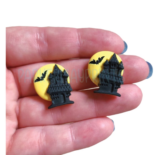 Haunted House Cabochon | Halloween Cabochon | Hair Bow Charm | Scrapbooking | Embellishment | Haunted House | Halloween | Scary House