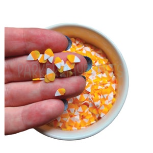 Candy Corn Sprinkles | Candy Corn Slices | Halloween Sprinkles | Halloween Clay Slices | Resin Candy Corn Sprinkles | Halloween Clay Slices