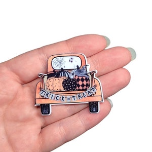 Trick or Treat Planar Resin | Halloween Resin Flatback |  Hair Bow Charm | Scrapbooking | Embellishment | Trick or Treat Cabochon |Halloween