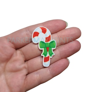 Candy Cane Planar Resin Flatback | Candy Cane Cabochon | Christmas Cabochon | Hair Bow Charm | Embellishment | Peppermint | Christmas Candy