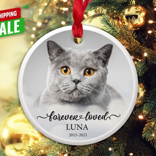 Personalized Photo Cat Memorial Ornament Pet Memorial Etsy