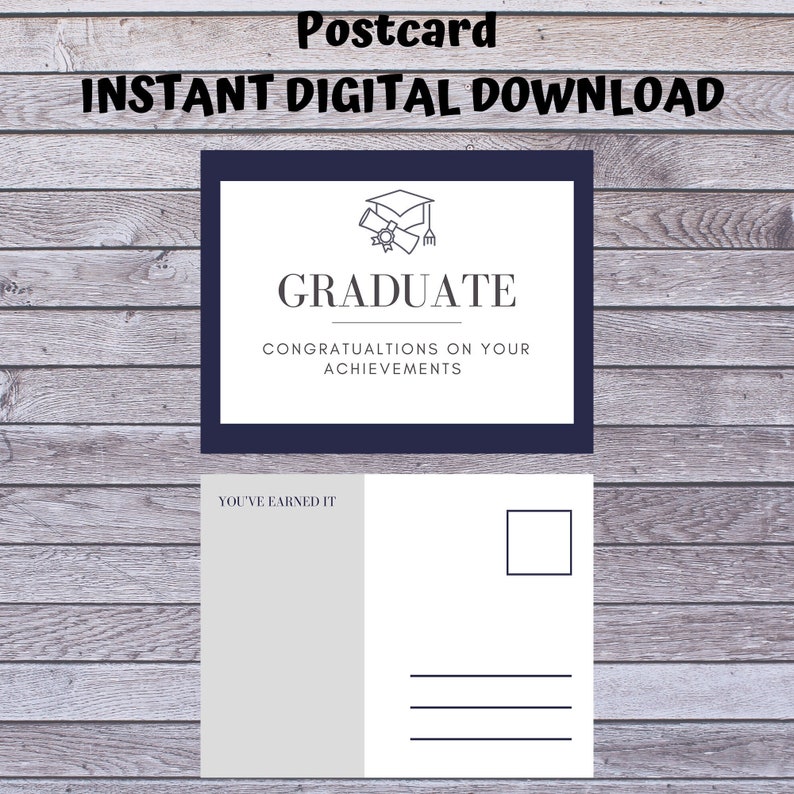Graduate Postcard College Graduation Card Etsy