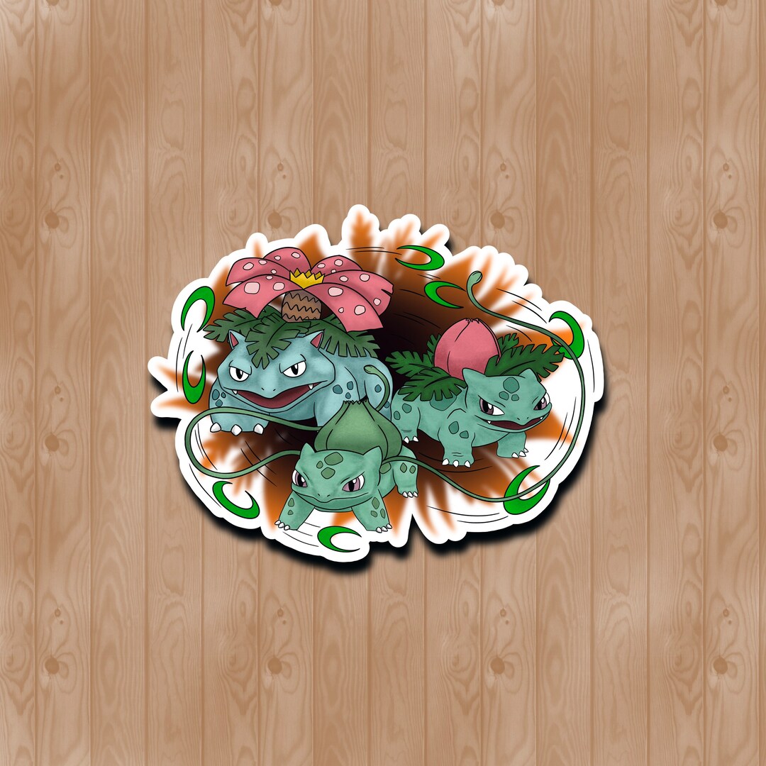 Grass Starter Creature Evolutions Sticker (WATERPROOF) - Etsy