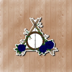 Hallows Wreath Blue House Sticker (WATERPROOF)