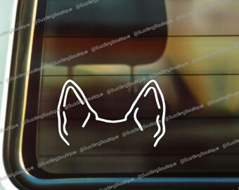Australian Cattle Dog Ears Decal, Car Decal, Free Shipping