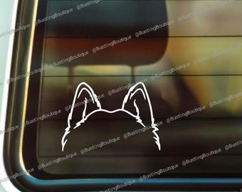 Husky Ears Decal, Husky Decal, Car Decal, Free Shipping