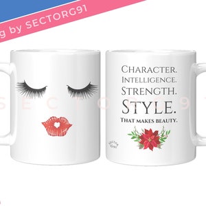 Beautiful woman Best friend gifts Makeup lovers Classy chic strong woman Best wife gift mug Birthday girlfriend &quot;BEAUTIFUL LASHES LIPS mug&quot;
