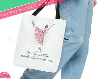 Prima ballerina fashion illustration Ballet lover girl tote bag Customized ballerina painting Dancer "ELEGANT PRIMA BALLERINA tote bag"