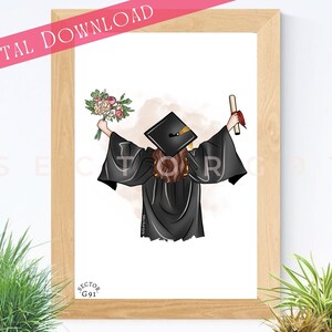 "Abschluss Mädchen Mode-Illustration Graduierung Zeremonie Geschenk Skizze Bachelors Masters ""GRADUATION CEREMONY GRADUATE"""