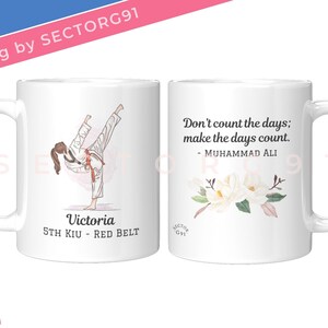 Jiu jitsu martial arts Athlete woman Girl in martial arts Karate black red belt Strong athlete woman Muay thai coach &quot;KARATE JIU JITSU mug&quot;