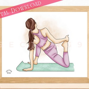 Stretching workout Mode-illustratie Vrouw lichaamsbeweging Fitness illustratie Vrouw atleet kunstwerk geschenken "POST WORKOUT STRETCH"