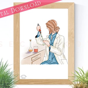 Pharmacy student gift Pharmacist wall decor Science researcher Women in steam stem Chemistry Microbiology &quot;PHARMACIST SCIENCE RESEARCHER&quot;