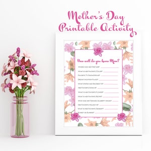 Mother's Day Games Activity Pack Instant Download Printable image 6