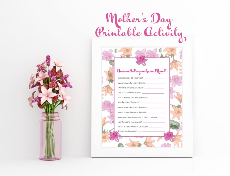 Mother's Day Games Activity Pack Instant Download Printable image 6