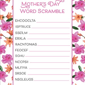 Mother's Day Games Activity Pack Instant Download Printable image 4