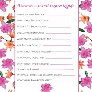 Mother's Day Games Activity Pack Instant Download Printable image 5