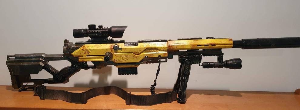 Nerf Custom Pained Modified Upgraded Longstrike Sniper Elite Blaster