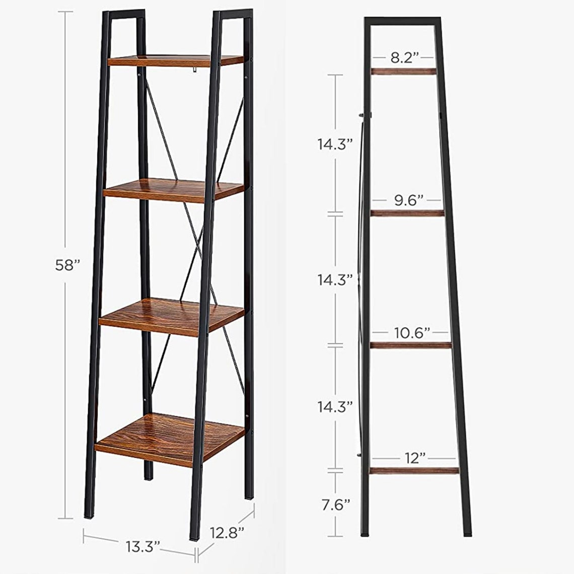 Ladder Shelf 4Tier Book Shelves Corner Ladder Shelves Etsy