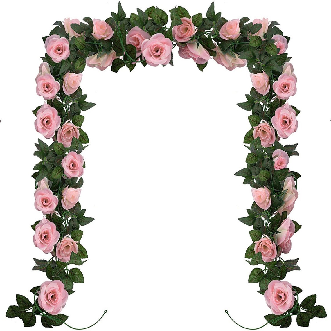 Flower Garland 2 Pack ArtificialPink Rose Flowers Floral Etsy