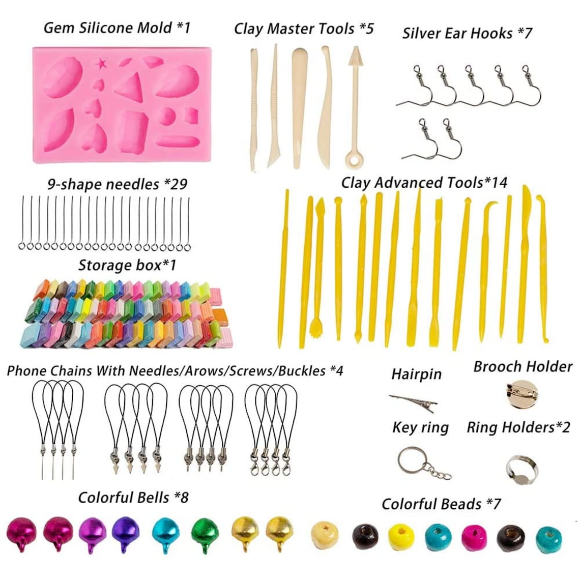 Polymer Clay Kit60 PCS 1oz/block Soft Oven Bake Modeling Etsy