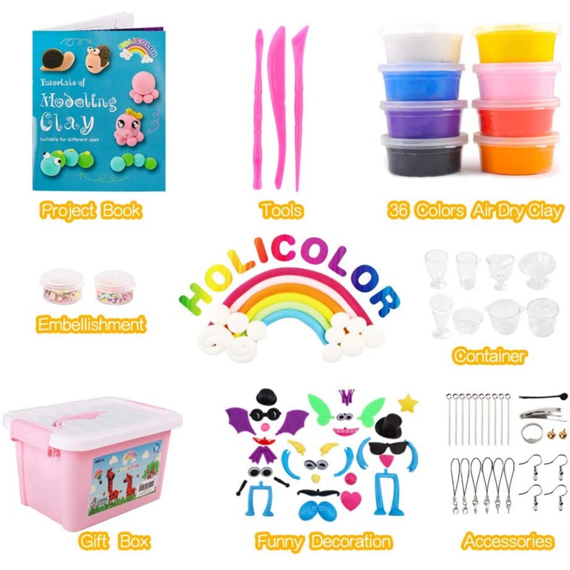Air Dry Clay Kit 36 Colors Magic Modeling Clay for Kids With Etsy