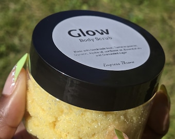 Glow Body Scrub,  100%  Natural Organic Vegan Refreshing Exfoliating Scrub, Polish For Face, Skin, Body