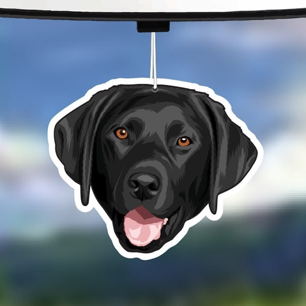 Black Lab Dog Car Air Freshener, Black Labrador, Rear View Mirror Accessory, Cute Hanging Car Decor, Gift for Dog Lover, Car Charm for Her