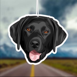 Black Lab Dog Car Air Freshener, Black Labrador, Rear View Mirror Accessory, Cute Hanging Car Decor, Gift for Dog Lover, Car Charm for Her