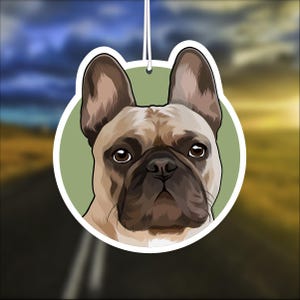 French Bulldog Car Air Freshener, Tan Frenchie Dog Lover Gift