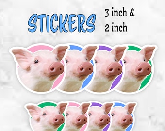 Pig Sticker, Waterproof Vinyl Sticker for Pig Lovers