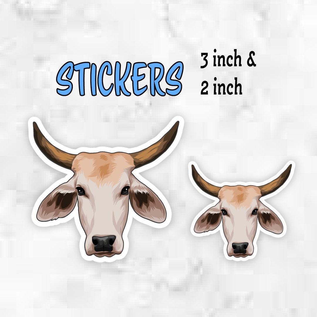 Bull Sticker, Waterproof Vinyl Sticker for Cow Lovers, Brahma Bull ...