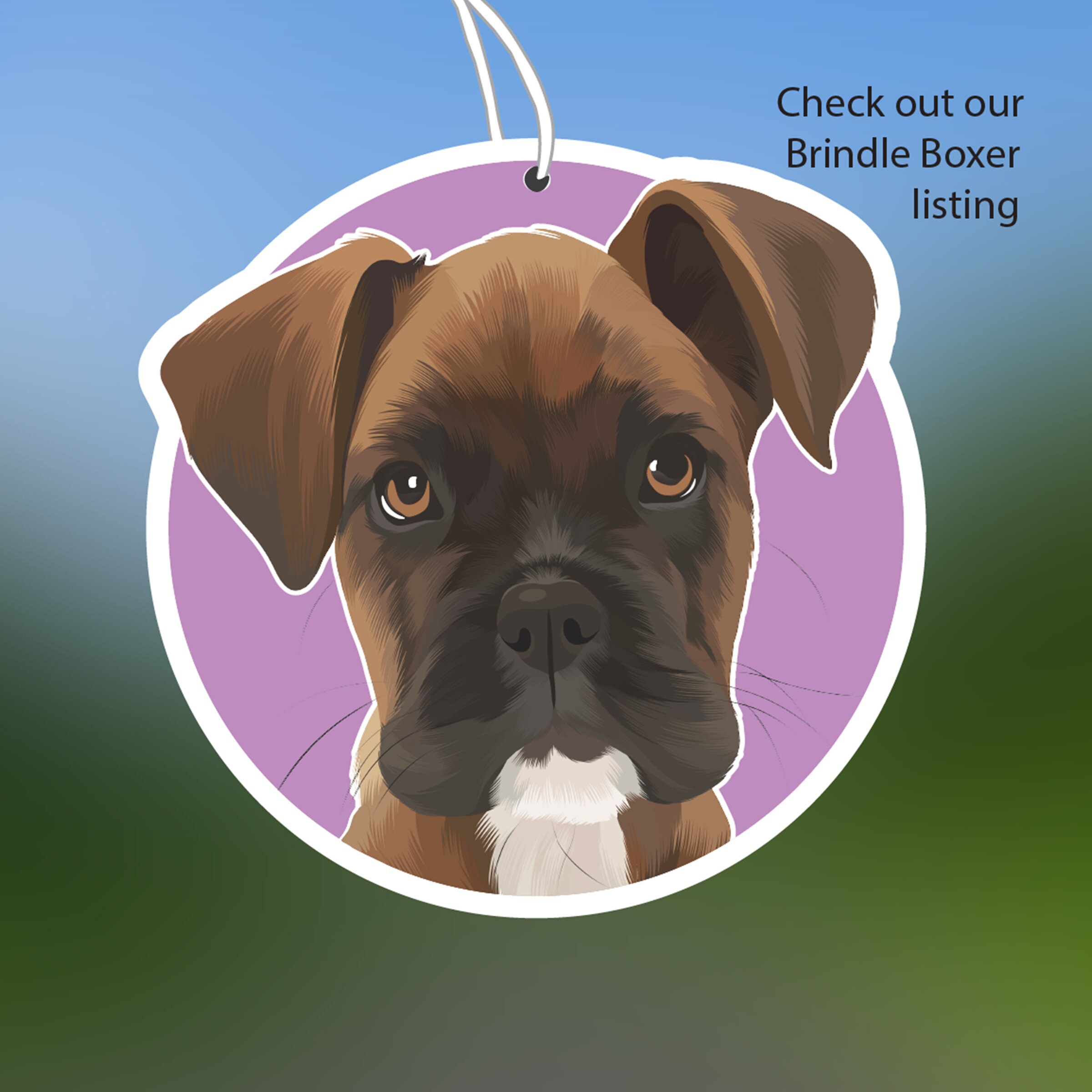 Boxer Dog Car Air Freshener Rear View Mirror Hanging Car Etsy