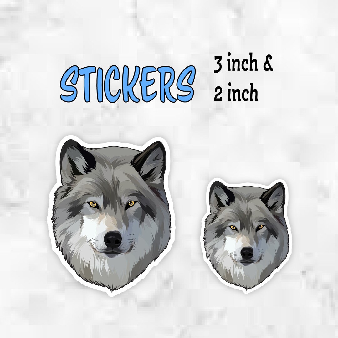Wolf Mini Sticker Wolf Sticker, Waterproof Vinyl Sticker for Wolf Lovers, Grey Wolf ...
