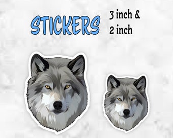 Wolf Sticker, Waterproof Vinyl Sticker for Wolf Lovers, Grey Wolf Sticker